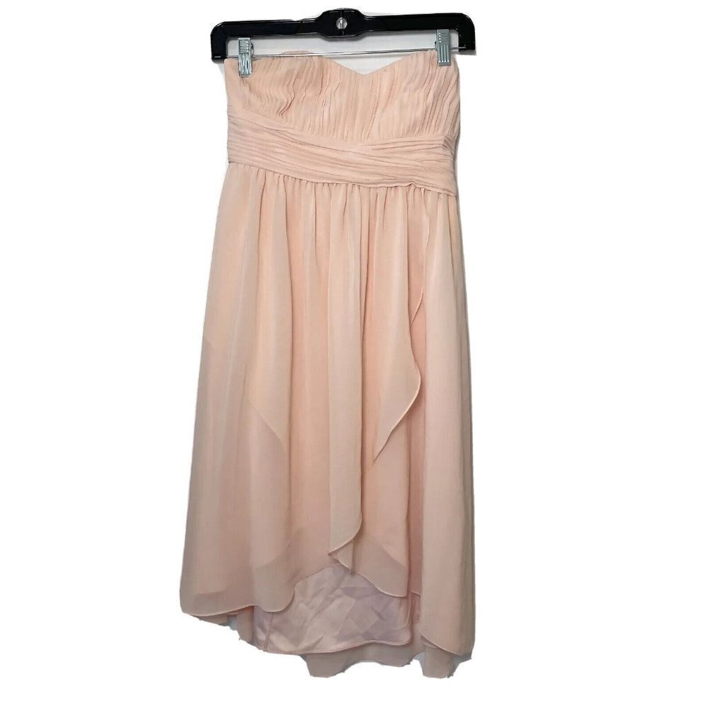Anthro Hitherto Womens Strapless Bridesmaid‎ Gown Cocktail Dress Pink 2 Wedding